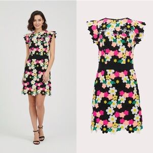 Milly Floral Mini Dress - Black, Pink, Yellow, White